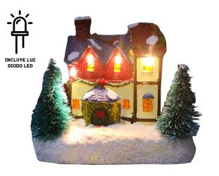 Casa de navidad 13x9cm con luces REF B