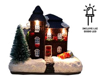 Casa de navidad 13x9cm con luces REF C