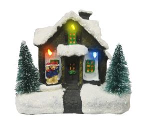 Casa de navidad 13x9cm con luces REF D