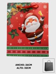 Bolsa de Regalo alto relieve 3D - Navidad 26x32cm