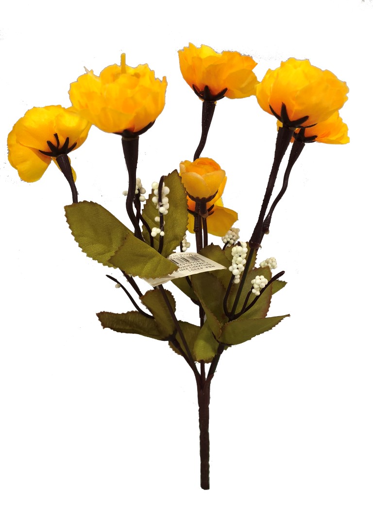 Flor mini 29cm color amarillo