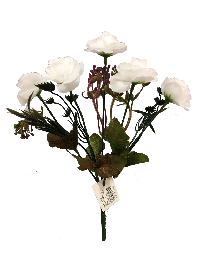 Flor mini 29cm color blanco