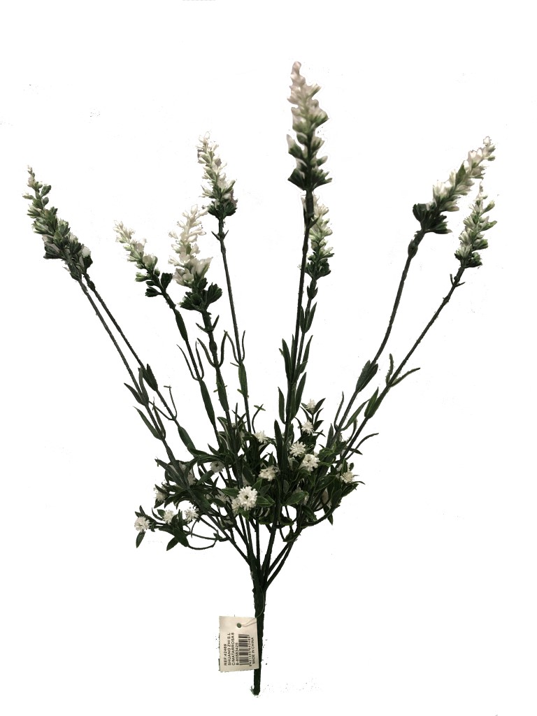 Flor lavanda 43cm color blanco