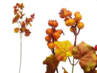 Rama de Acebo Naranja Hoja de Arce 72cm