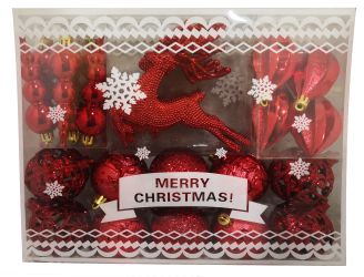 Set Bolas de Navidad Color Rojo