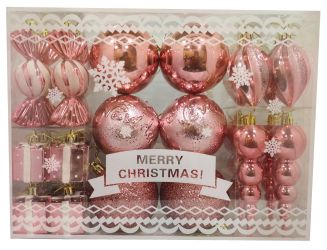 Set Bolas de Navidad Color Oro Rosa