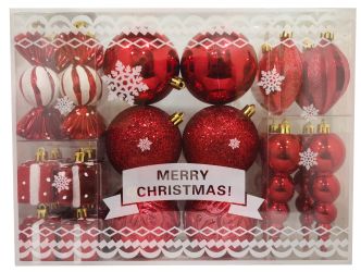 Set Bolas de Navidad Color Rojo