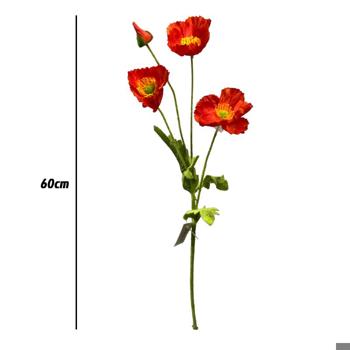Flor largo 60cm Color Rojo