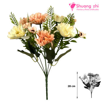 Flor mini 28CM Color Naranja Beige