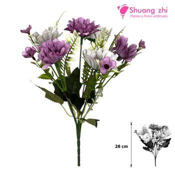 Flor mini 28CM Lila Blanco