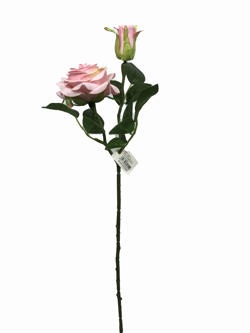 Flor Rosa 2 Cabezas 47CM Rosa