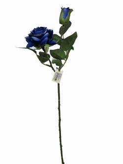 Flor Rosa 2 Cabezas 47CM Azul