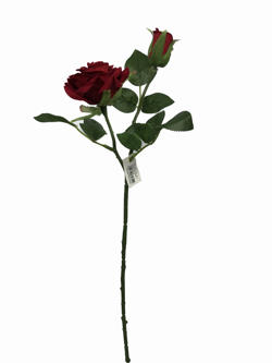 Flor Rosa 2 Cabezas 47CM Rojo