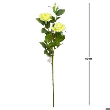 Flor largo rosa 60cm 3 cabezas color Beige