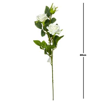 Flor largo rosa 60cm 3 cabezas color Blanco