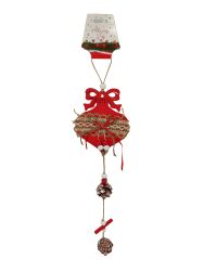 Colgante 32CM con piñas Rojo