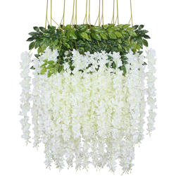 Rama de Flores Colgante Wisteria XXCM Color Blanco