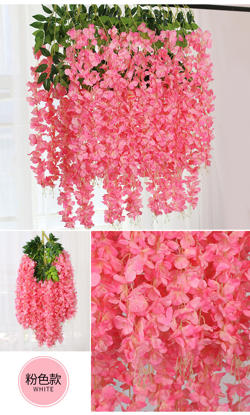 Rama de Flores Colgante Wisteria XXCM Color Fucsia