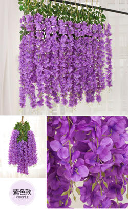 Rama de Flores Colgante Wisteria XXCM Color Morado