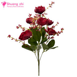 Flor ramo santos 47cm 7 cabezas Rojo