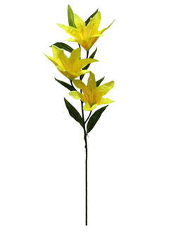Flor larga Lirio 105CM 3 Cabezas Amarillo