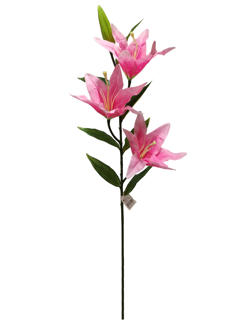 Flor larga Lirio 105CM 3 Cabezas Rosa