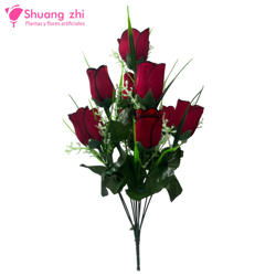 Flor ramo santos 45cm 10 cabezas Terciopelo Rojo borde negro