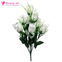 Flor ramo santos 45cm 10 cabezas Terciopelo Blanco