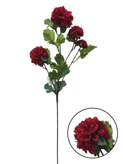 Flor larga Hortensia 74CM 4 Cabezas Rojo