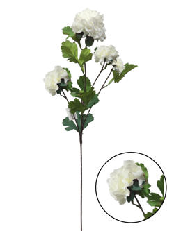 Flor larga Hortensia 74CM 4 Cabezas Blanco