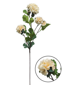 Flor larga Hortensia 74CM 4 Cabezas Beige