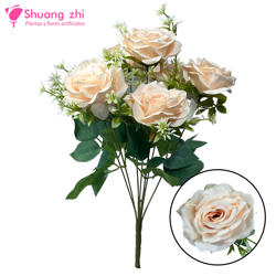 Flor ramo santos 44cm 7 cabezas Champan