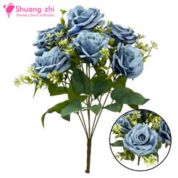 Flor ramo santos 44cm 7 cabezas Azul