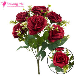 Flor ramo santos 44cm 7 cabezas Rojo