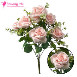 Flor ramo santos 44cm 7 cabezas Rosa