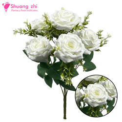 Flor ramo santos 44cm 7 cabezas Beige
