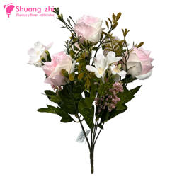 Flor ramo santos 37cm 7 cabezas Rosa