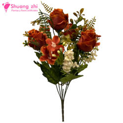 Flor ramo santos 37cm 7 cabezas Naranja