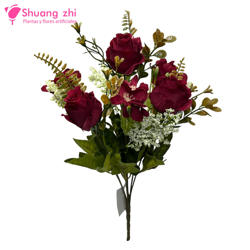 Flor ramo santos 37cm 7 cabezas Lila
