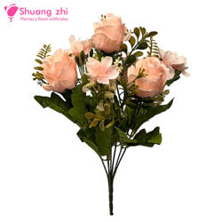 Flor ramo santos 37cm 7 cabezas Salmon