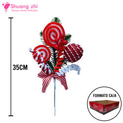 Pin Decoración Paleta Navideña 35CM color Rojo