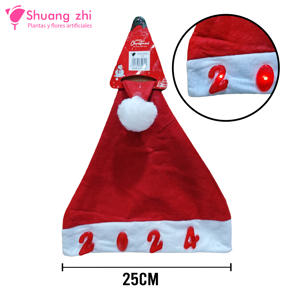 Gorro Navidad con Luces 2024 25cm Ancho Talla Pequeña