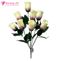 Flor santo ramo 45cm 9 Cabezas Color Beige/Rosa