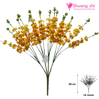 Ramo Flor del Jacinto 50CM 16 Ramas Color Amarillo