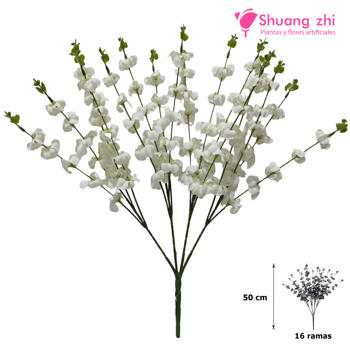 Ramo Flor del Jacinto 50CM 16 Ramas Color Blanco