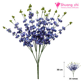 Ramo Flor del Jacinto 50CM 16 Ramas Color Azul