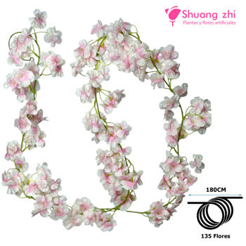 Tira de Flores 180CM 135 Flores Color Rosa/Blanco