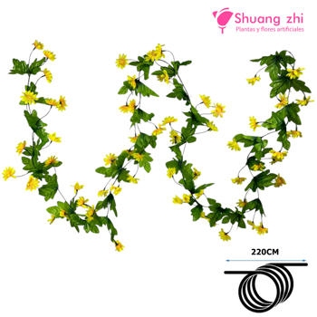 Tira de Flores margarita 220CM Color Amarillo