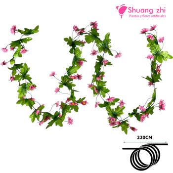 Tira de Flores margarita 220CM Color Rosa