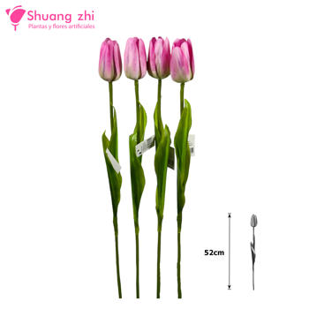 Flor Tulipán 52CM Silicona Color Rosa